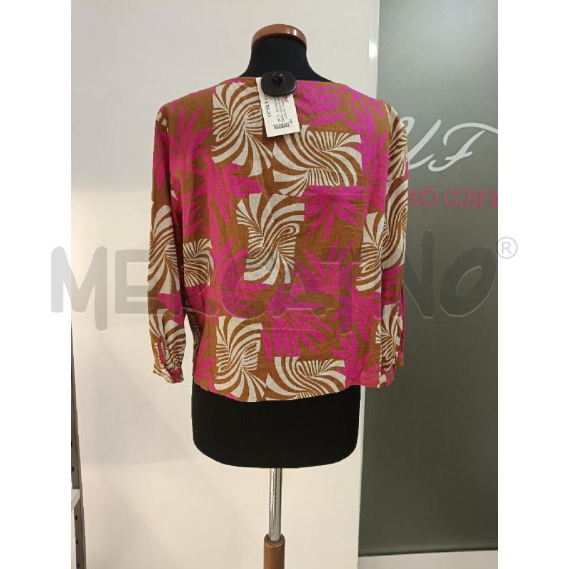 BLUSA DONNA EMMA MARELLA LINO MARRONE FIORI FUCSIA | Mercatino dell'Usato Roma gregorio vii 4