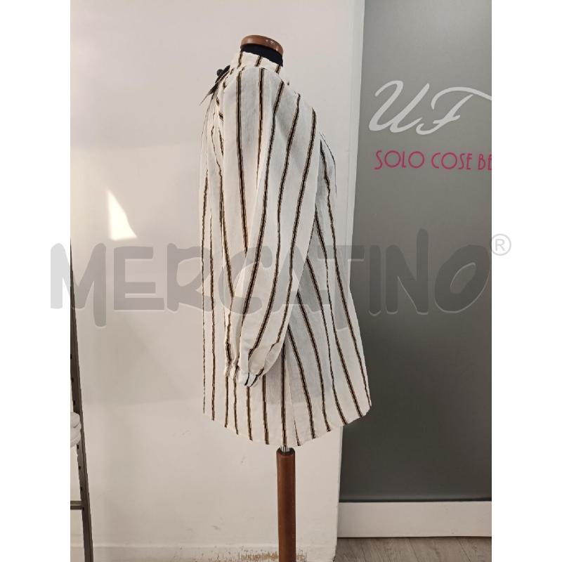 BLUSA DONNA MANILA GRACE BEIGE RIGHE NERE MARRONI | Mercatino dell'Usato Roma gregorio vii 3