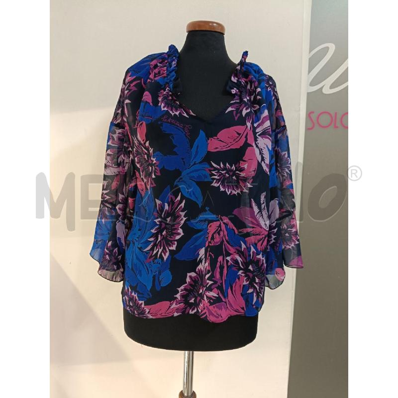 BLUSA DONNA PATRIZIA PEPE BLU FIORI VIOLA | Mercatino dell'Usato Roma gregorio vii 1