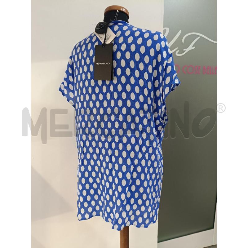 BLUSA DONNA PENNYBLACK BLU POIS BIANCHI SETA | Mercatino dell'Usato Roma gregorio vii 3