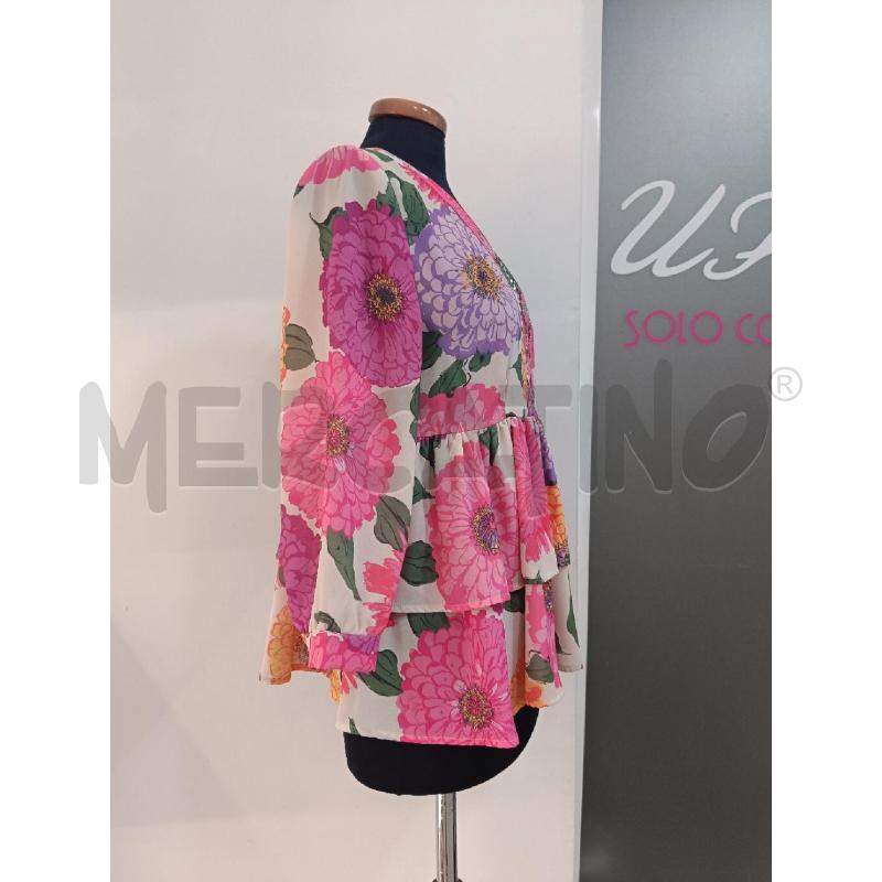 BLUSA DONNA TWIN SET BEIGE FIORI GIALLI FUCSIA STRASS | Mercatino dell'Usato Roma gregorio vii 2