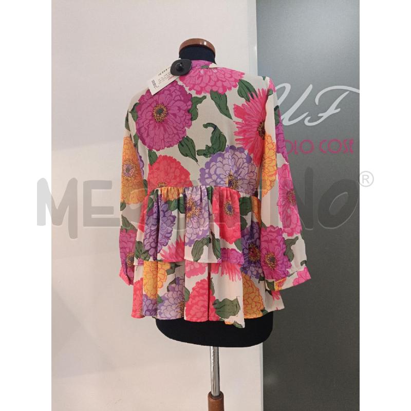 BLUSA DONNA TWIN SET BEIGE FIORI GIALLI FUCSIA STRASS | Mercatino dell'Usato Roma gregorio vii 3