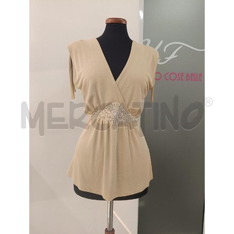 BLUSA DONNA VALENTINO BEIGE FASCIA RICAMI LUREX | Mercatino dell'Usato Roma gregorio vii 1