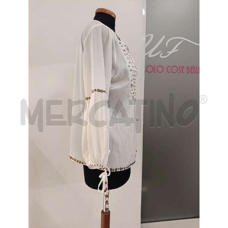 BLUSA ELISABETTA FRANCHI CELYN B BIANCA MONETE BORCHIE  | Mercatino dell'Usato Roma gregorio vii 3
