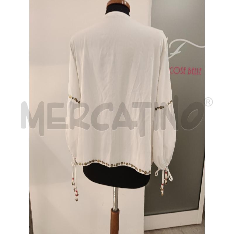 BLUSA ELISABETTA FRANCHI CELYN B BIANCA MONETE BORCHIE  | Mercatino dell'Usato Roma gregorio vii 4