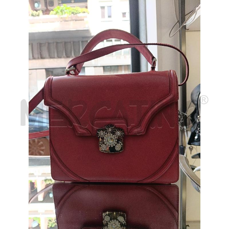 BORSA ALEXANDER MCQUEEN FLOWER SATCHEL ROSSA CHIUSURA GIOIELLO  | Mercatino dell'Usato Roma gregorio vii 1