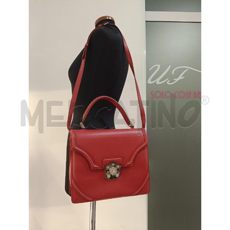 BORSA ALEXANDER MCQUEEN FLOWER SATCHEL ROSSA CHIUSURA GIOIELLO  | Mercatino dell'Usato Roma gregorio vii 5