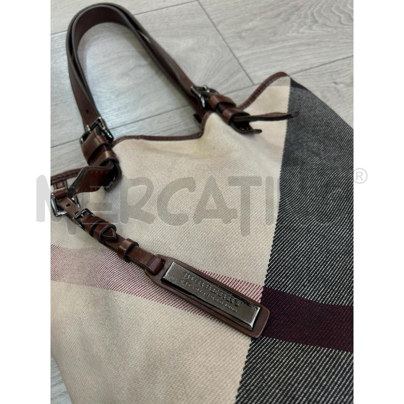 BORSA DONNA BURBERRY TELA RIF PELLE