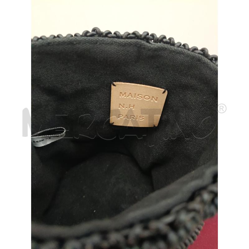 BORSA DONNA MAISON NH PARIS NERA INTRECCI | Mercatino dell'Usato Roma gregorio vii 3