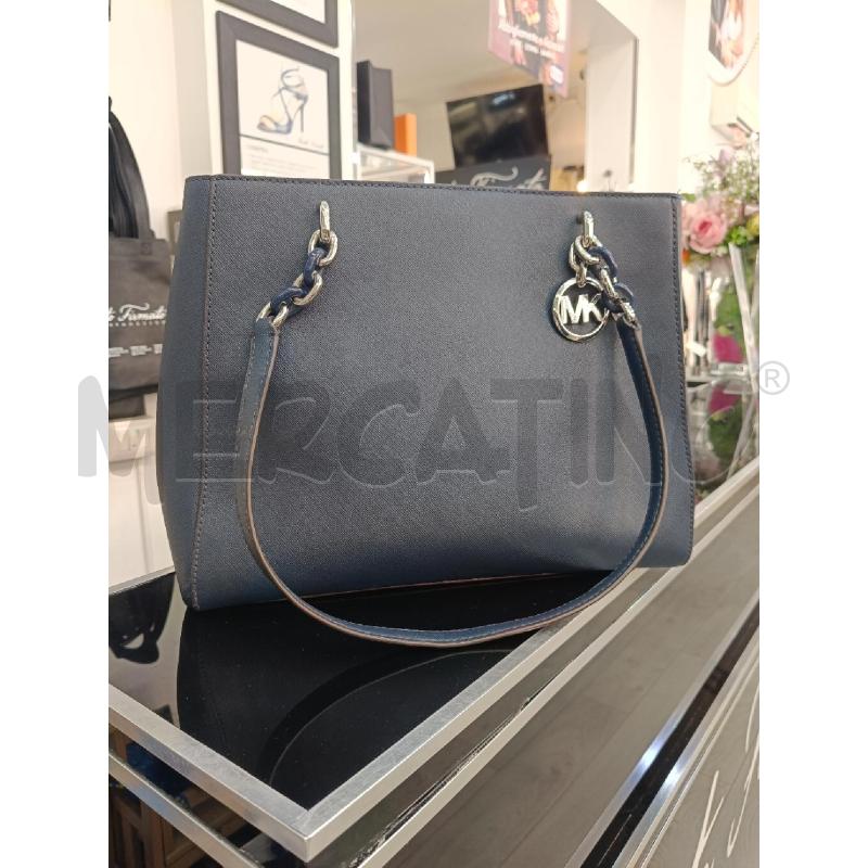 BORSA DONNA MICAHEL KORS BLU DAFFIANO | Mercatino dell'Usato Roma gregorio vii 1