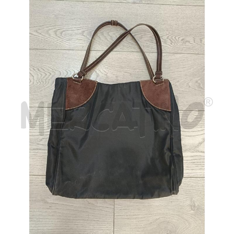 BORSA DONNA PRADA NERA NYLON ANGOLI MARRONE | Mercatino dell'Usato Roma gregorio vii 4