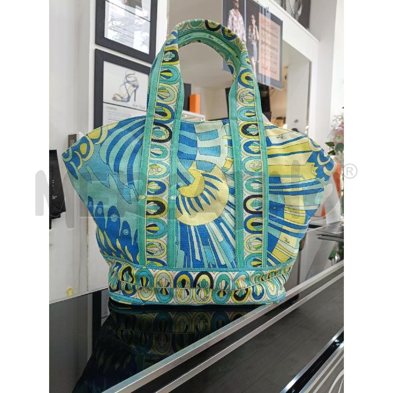 BORSA EMILIO PUCCI CELESTE GIALLA FANTASIA  | Mercatino dell'Usato Roma gregorio vii 1