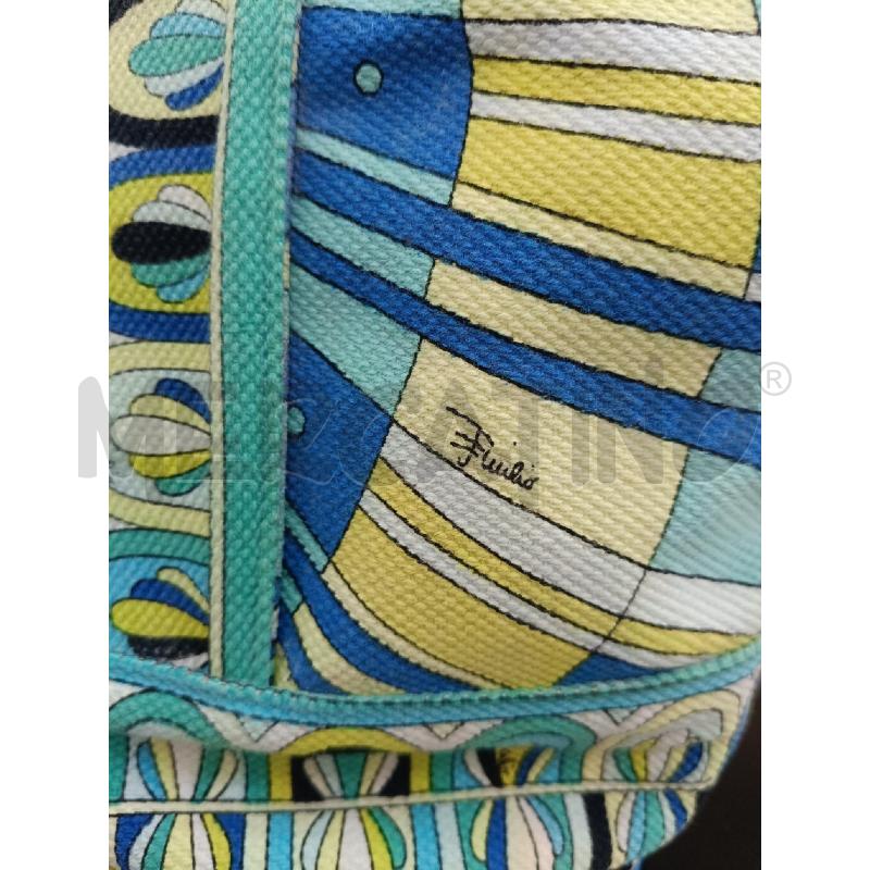 BORSA EMILIO PUCCI CELESTE GIALLA FANTASIA  | Mercatino dell'Usato Roma gregorio vii 2