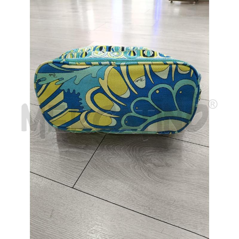 BORSA EMILIO PUCCI CELESTE GIALLA FANTASIA  | Mercatino dell'Usato Roma gregorio vii 3