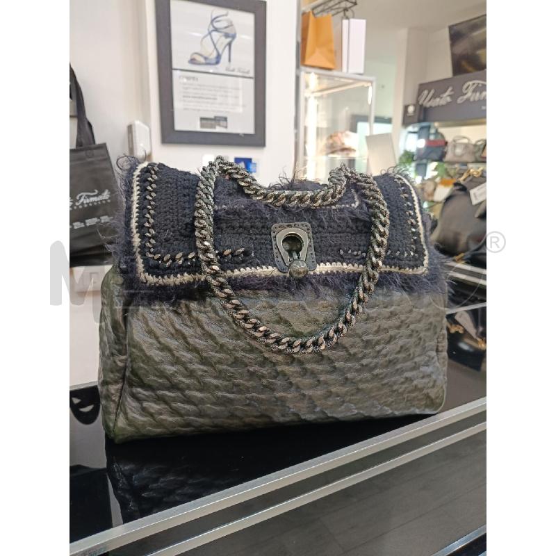 BORSA ERMANNO SCERVINO FAUBOURG NERA PELLE E LANA | Mercatino dell'Usato Roma gregorio vii 1