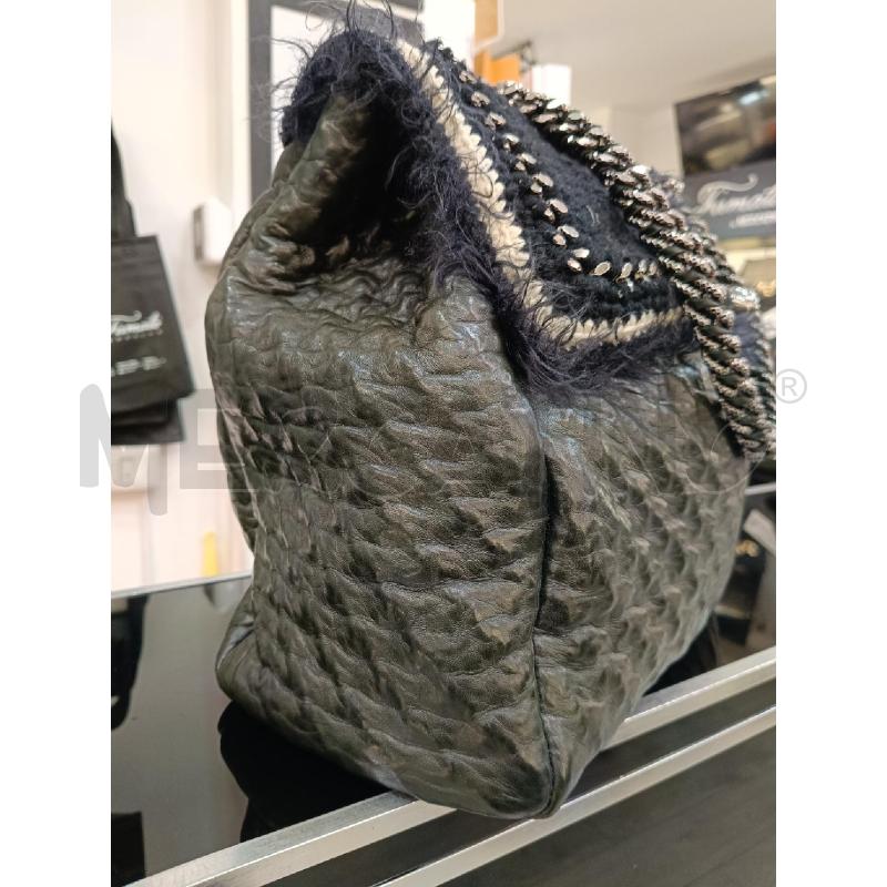 BORSA ERMANNO SCERVINO FAUBOURG NERA PELLE E LANA | Mercatino dell'Usato Roma gregorio vii 2