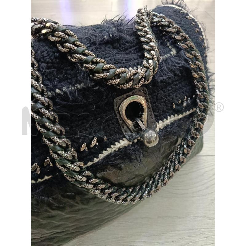 BORSA ERMANNO SCERVINO FAUBOURG NERA PELLE E LANA | Mercatino dell'Usato Roma gregorio vii 5