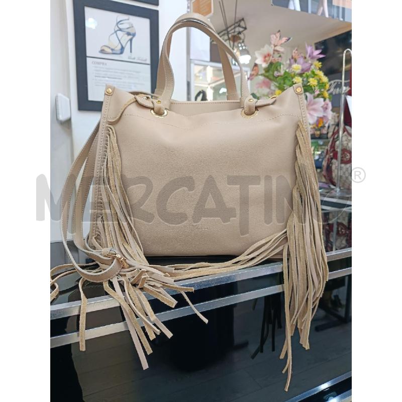 BORSA FARENELLA BEIGE PELLE FRANGE | Mercatino dell'Usato Roma gregorio vii 1