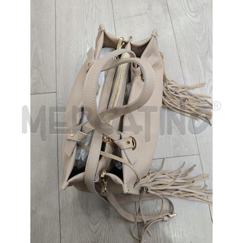 BORSA FARENELLA BEIGE PELLE FRANGE | Mercatino dell'Usato Roma gregorio vii 3