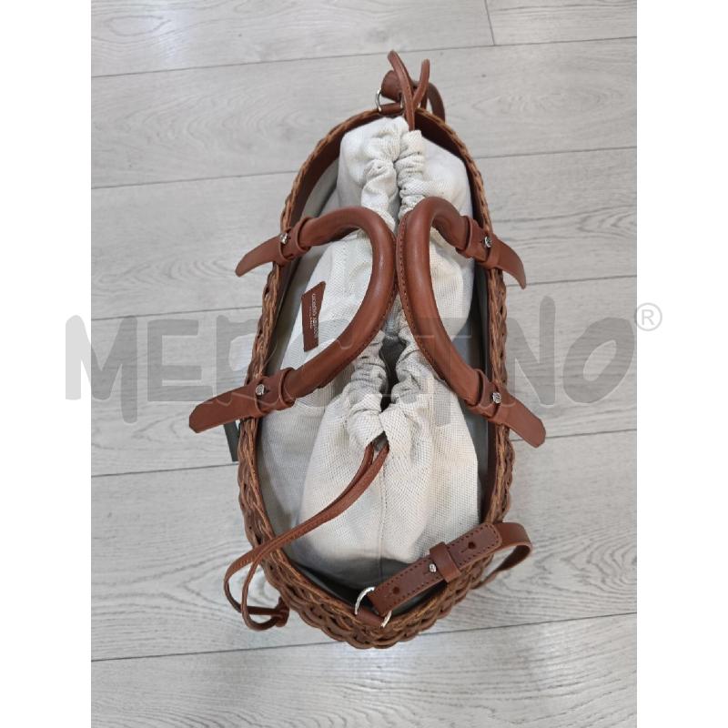 BORSA GIORGIO ARMANI MARRONE PELLE INTRECCI | Mercatino dell'Usato Roma gregorio vii 5
