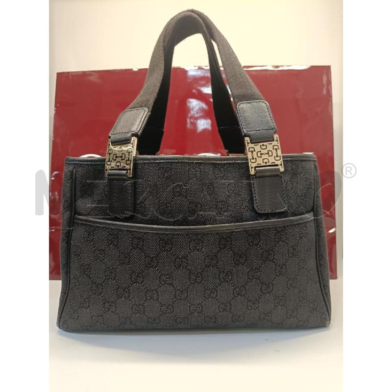 BORSA GUCCI CHARMY TOTE TESSUTO CANVAS JACQUARD MONOGRAM NERO  | Mercatino dell'Usato Roma gregorio vii 1