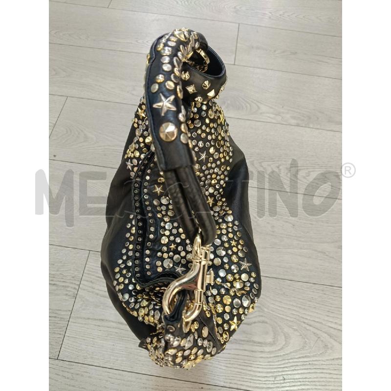 BORSA JIMMY CHOO NERA BORCHIE PELLE | Mercatino dell'Usato Roma gregorio vii 3