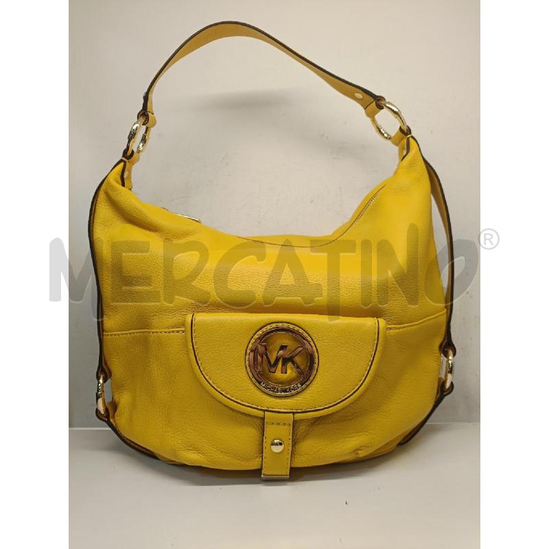 BORSA MICHAEL KORS GIALLA LOGO DORATO TASCA FRONTALE | Mercatino dell'Usato Roma gregorio vii 2