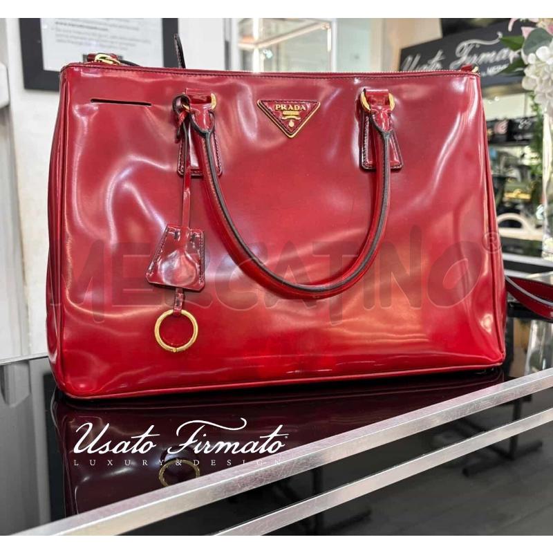 BORSA PRADA GALLERIA ROSSO SPAZZOLATO | Mercatino dell'Usato Roma gregorio vii 1