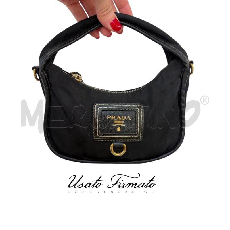 BORSA PRADA MINI HOBO IN TESSUTO DETTAGLI SAFFIANO VINTAGE DA RIV | Mercatino dell'Usato Roma gregorio vii 1