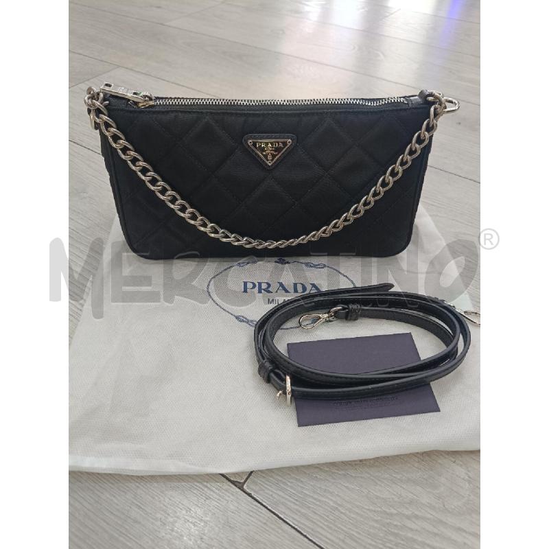 BORSA PRADA NERA NYLON TRAPUNTATA | Mercatino dell'Usato Roma gregorio vii 4
