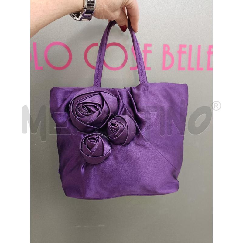 BORSA PRADA RASO VIOLA FIORI | Mercatino dell'Usato Roma gregorio vii 1