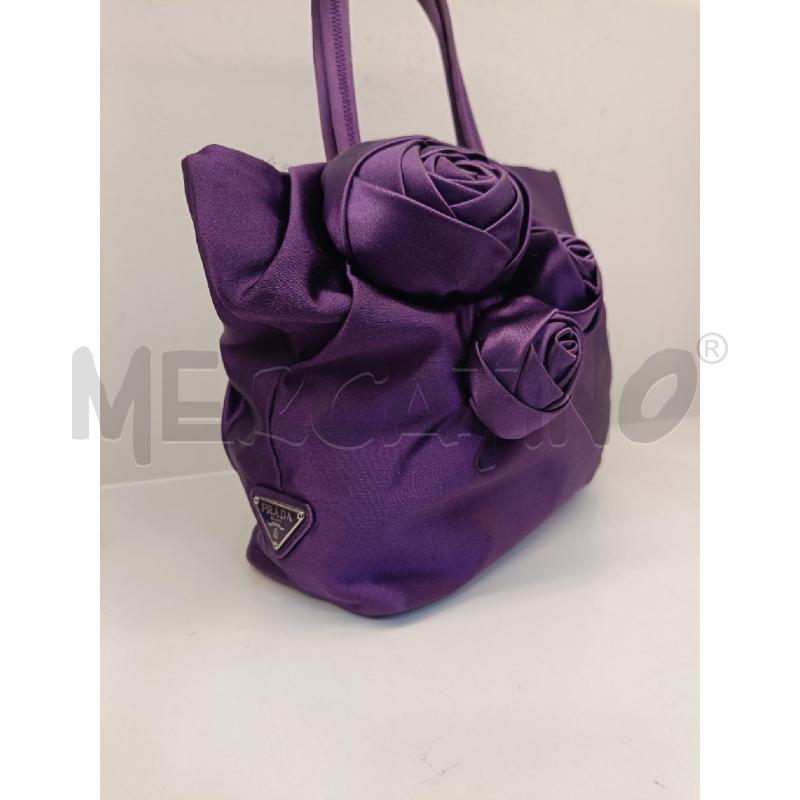 BORSA PRADA RASO VIOLA FIORI | Mercatino dell'Usato Roma gregorio vii 2