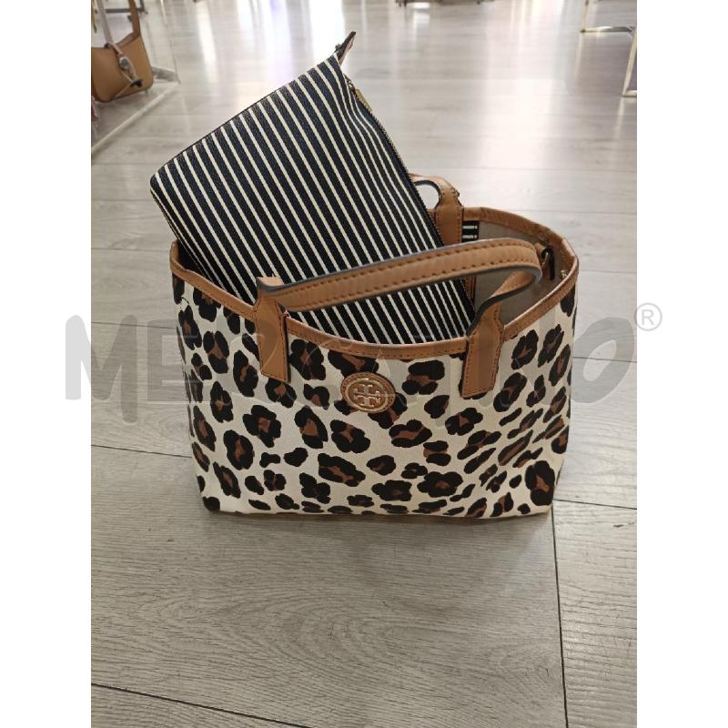 BORSA TORY BURCH TOTE LEOPARDATA+POCHETTE STACCABILE RIGHE | Mercatino dell'Usato Roma gregorio vii 2