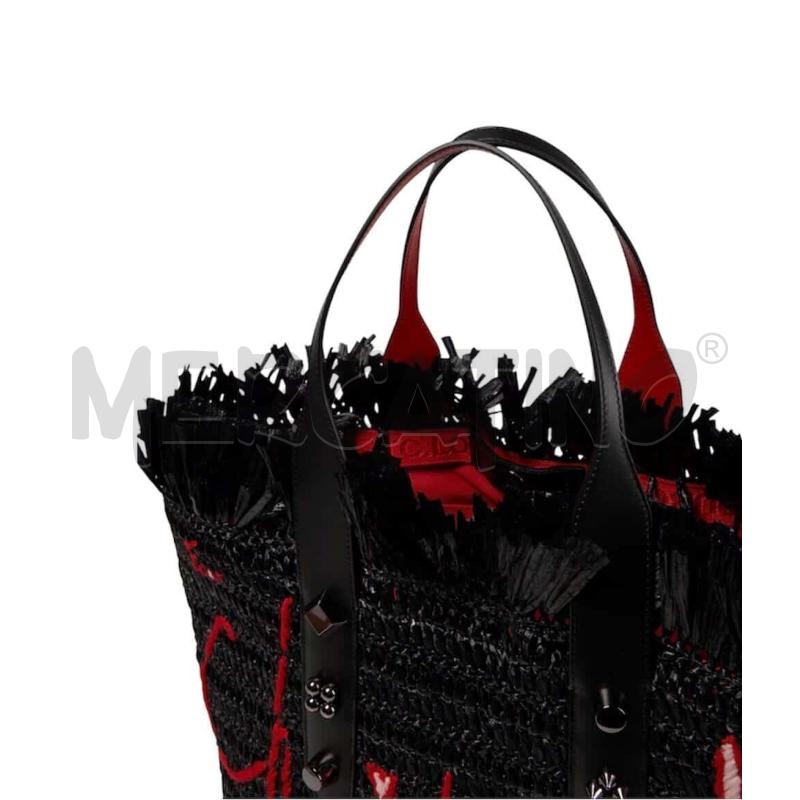 BORSA  CHRISTIAN LOUBOUTIN RAFIA NERA | Mercatino dell'Usato Roma gregorio vii 3