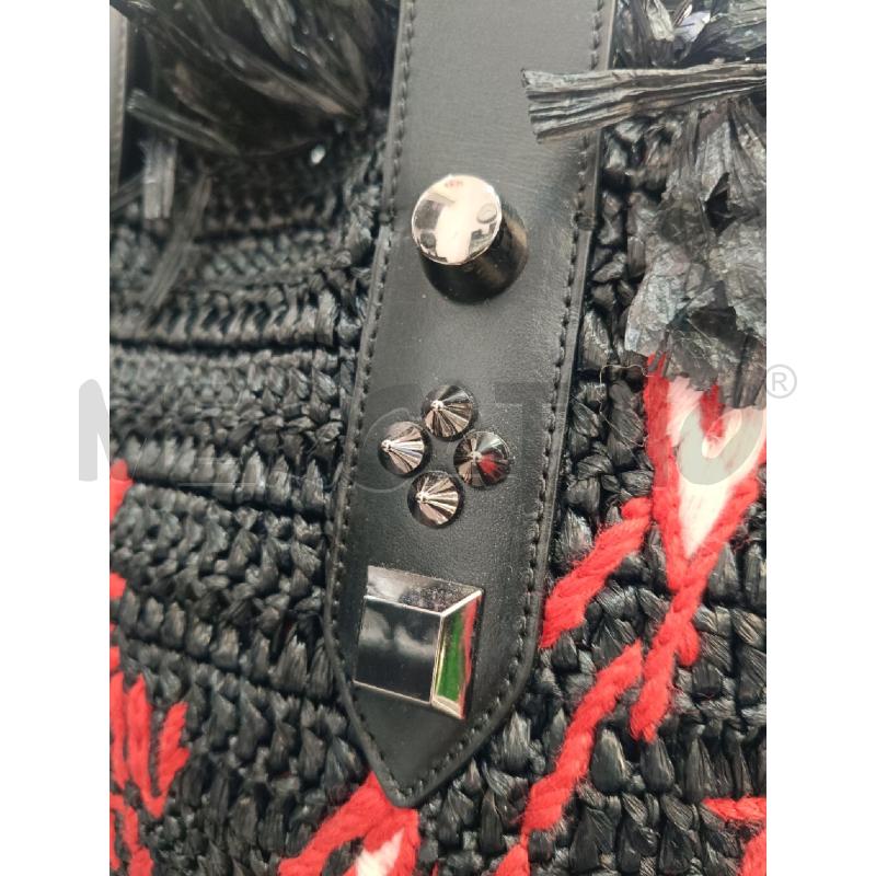 BORSA  CHRISTIAN LOUBOUTIN RAFIA NERA | Mercatino dell'Usato Roma gregorio vii 4