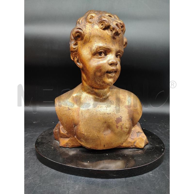 BUSTO PUTTO DORATO LEGNO  | Mercatino dell'Usato Roma gregorio vii 1
