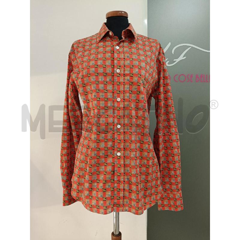 CAMICIA DONNA BURBERRY ROSSA CHECK BEIGE  | Mercatino dell'Usato Roma gregorio vii 1