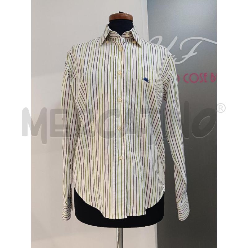 CAMICIA DONNA ETRO BIANCA RIGHE VERDI VIOLA | Mercatino dell'Usato Roma gregorio vii 1