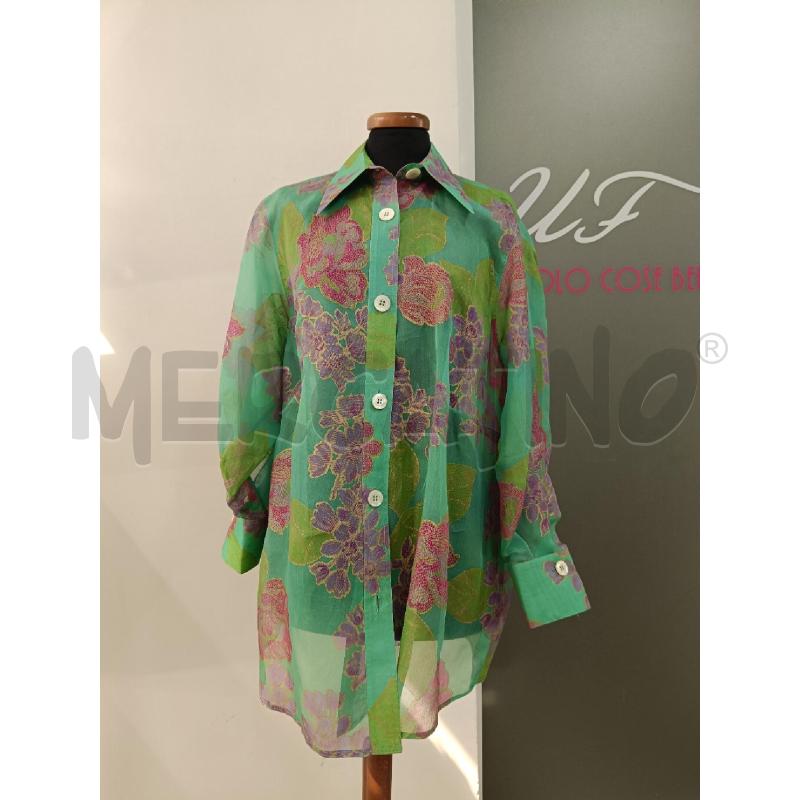 CAMICIA DONNA GIANFRANCO FERRE VERDE FIORI VIOLA FUCSIA | Mercatino dell'Usato Roma gregorio vii 1