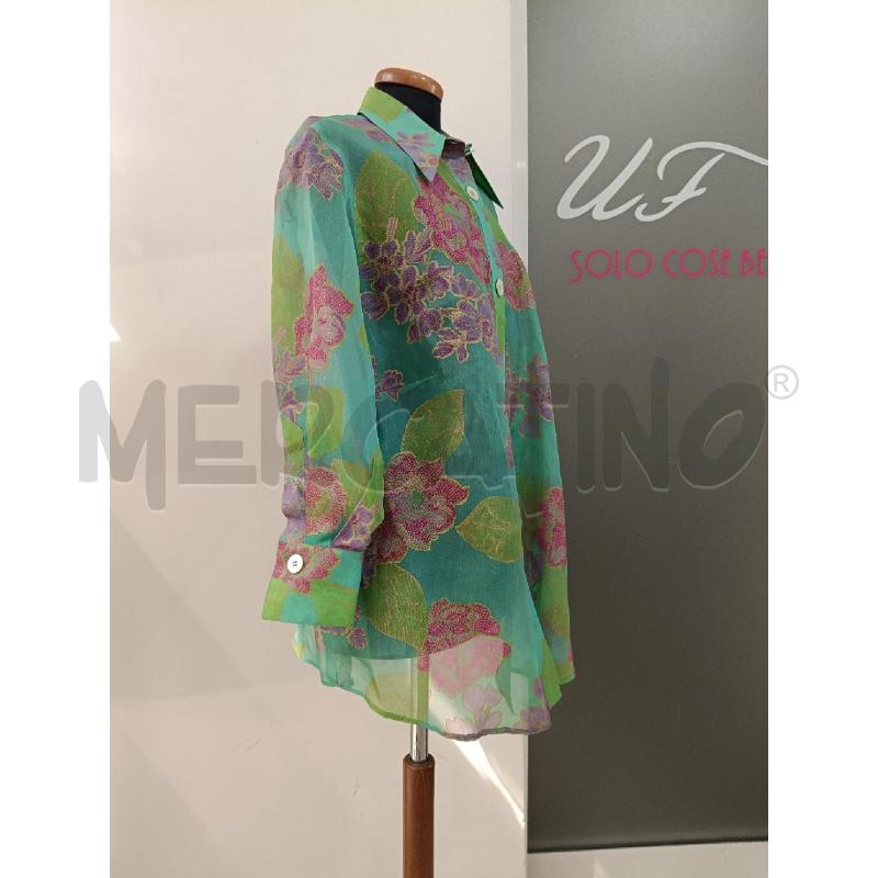 CAMICIA DONNA GIANFRANCO FERRE VERDE FIORI VIOLA FUCSIA | Mercatino dell'Usato Roma gregorio vii 2