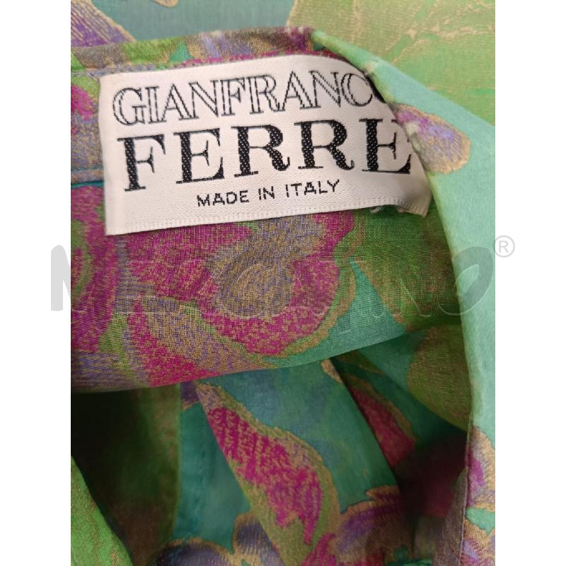 CAMICIA DONNA GIANFRANCO FERRE VERDE FIORI VIOLA FUCSIA | Mercatino dell'Usato Roma gregorio vii 4