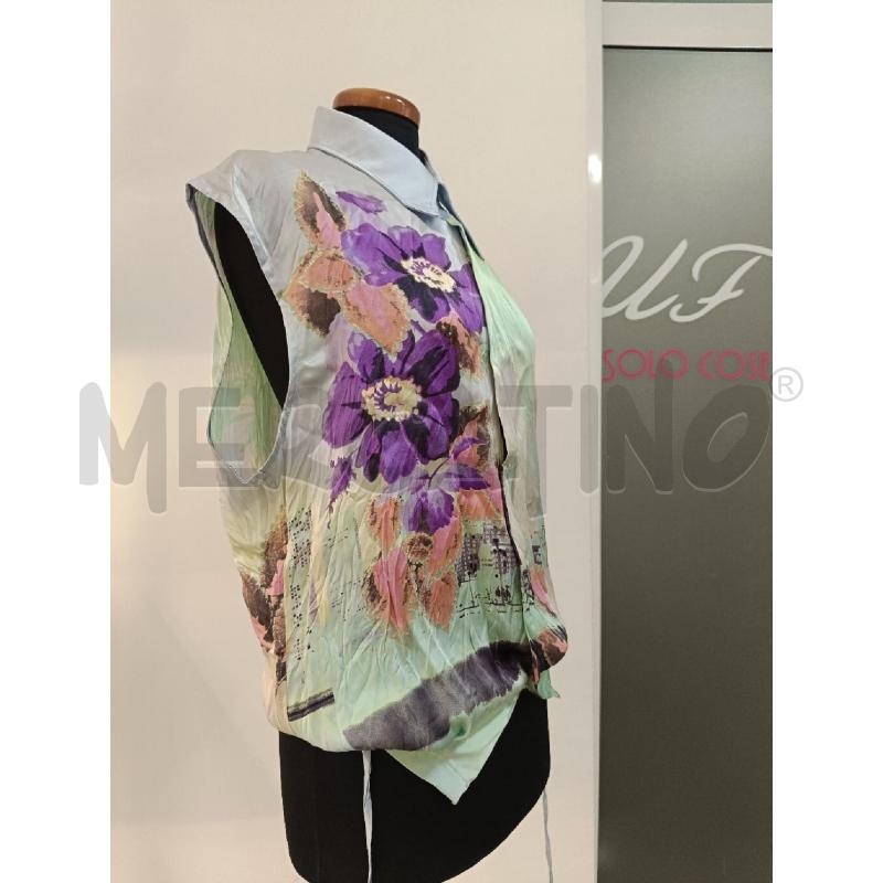 CAMICIA DONNA ROBERTO CAVALLI CELESTE FIORI | Mercatino dell'Usato Roma gregorio vii 2
