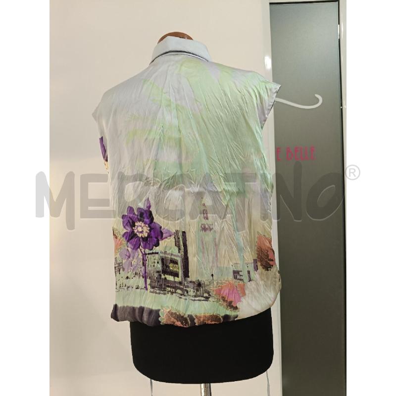 CAMICIA DONNA ROBERTO CAVALLI CELESTE FIORI | Mercatino dell'Usato Roma gregorio vii 3