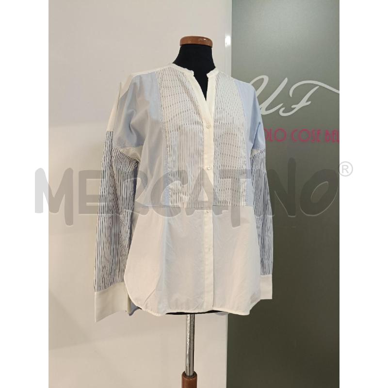 CAMICIA DONNA SANDRO BIANCA RIGHE PATCHWORK COTONE | Mercatino dell'Usato Roma gregorio vii 1