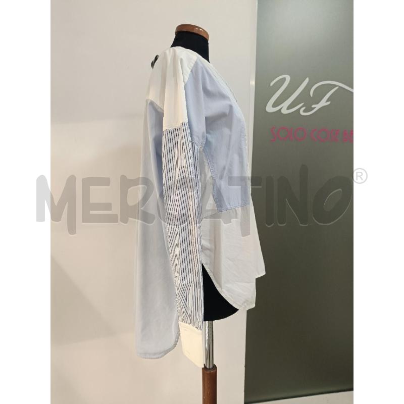 CAMICIA DONNA SANDRO BIANCA RIGHE PATCHWORK COTONE | Mercatino dell'Usato Roma gregorio vii 3