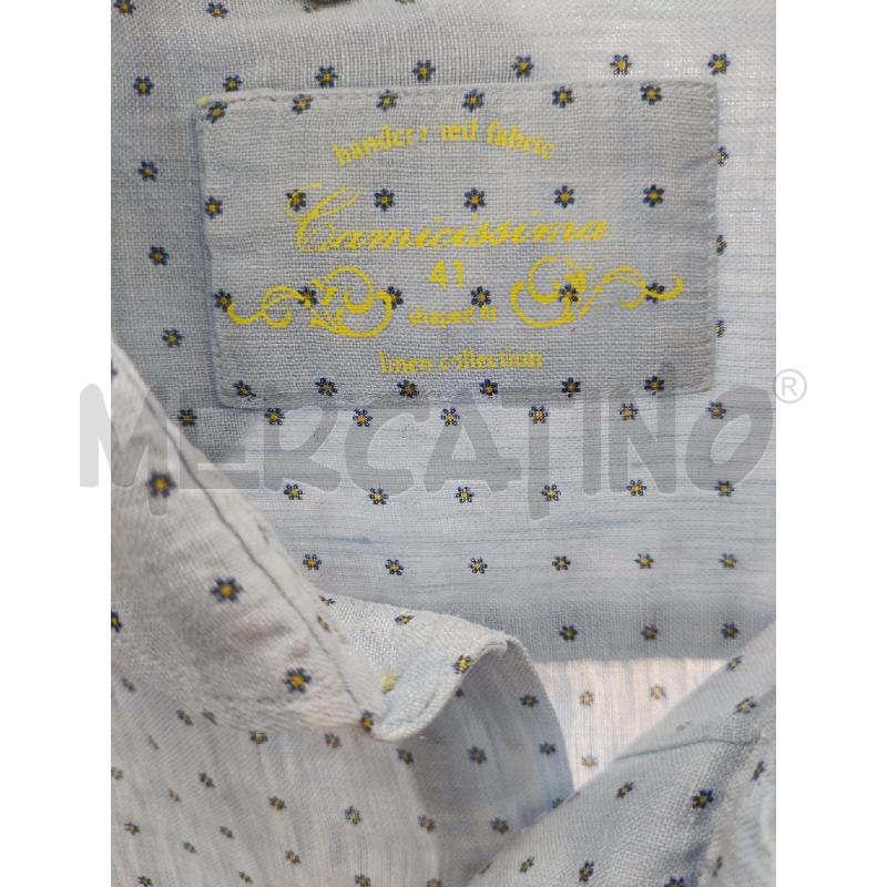 CAMICIA UOMO CAMICISSIMA CELESTE FIORI LINO | Mercatino dell'Usato Roma gregorio vii 4