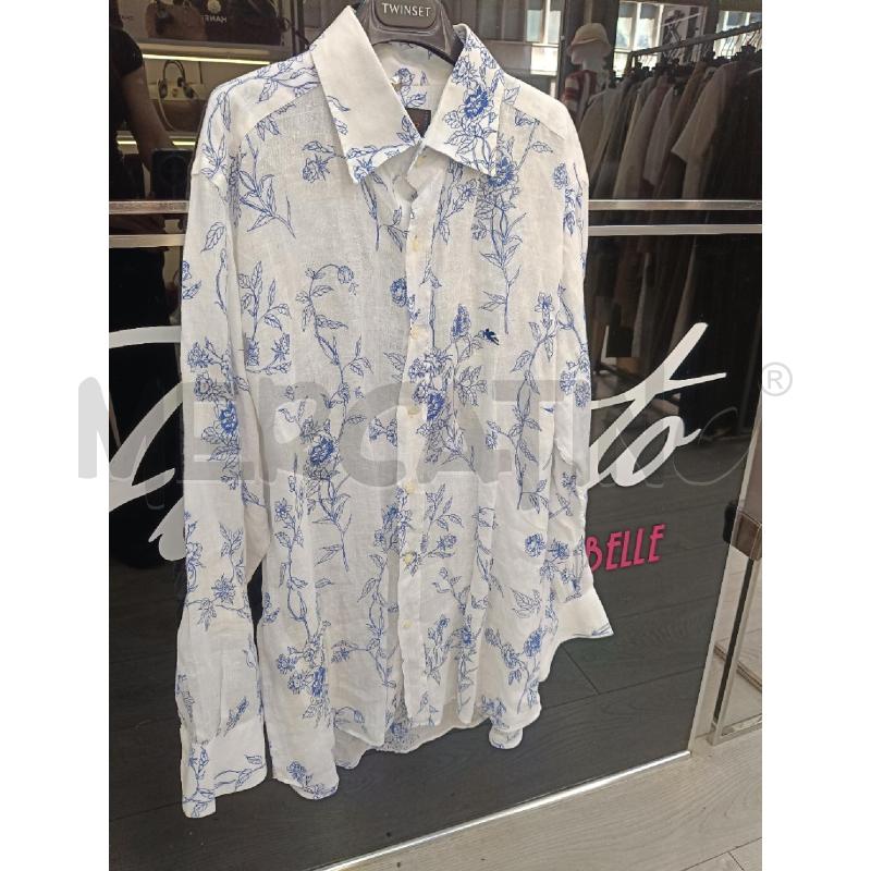 CAMICIA UOMO ETRO BIANCA FIORI BLU | Mercatino dell'Usato Roma gregorio vii 1
