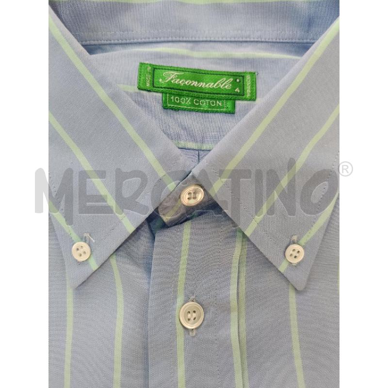 CAMICIA UOMO FACONNABLE RIGATA CELESTE VERDE | Mercatino dell'Usato Roma gregorio vii 3