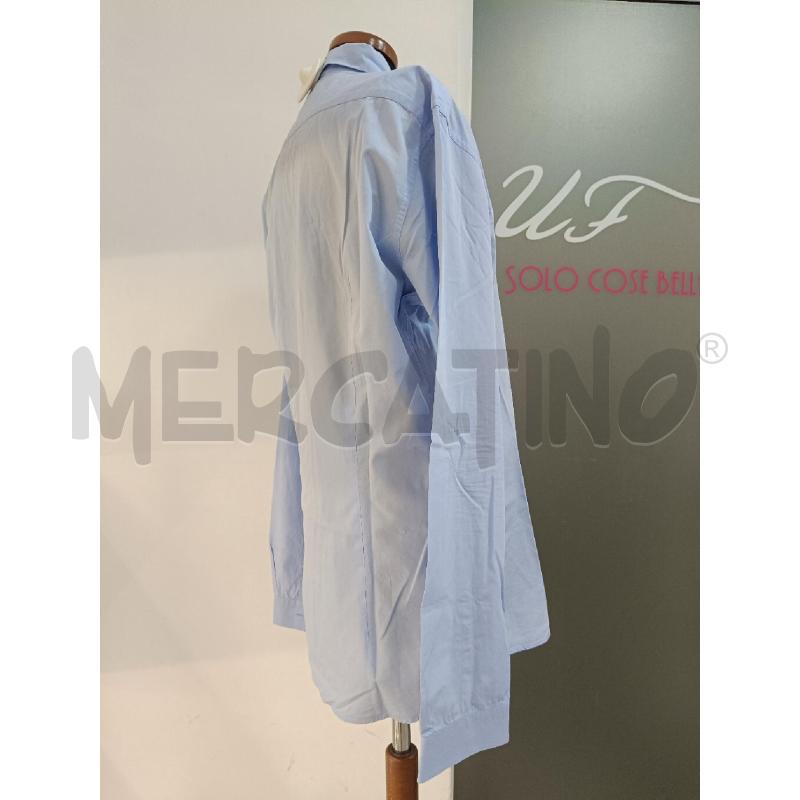 CAMICIA UOMO MOSCHINO CELESTE COLLO A RIGHE  | Mercatino dell'Usato Roma gregorio vii 4