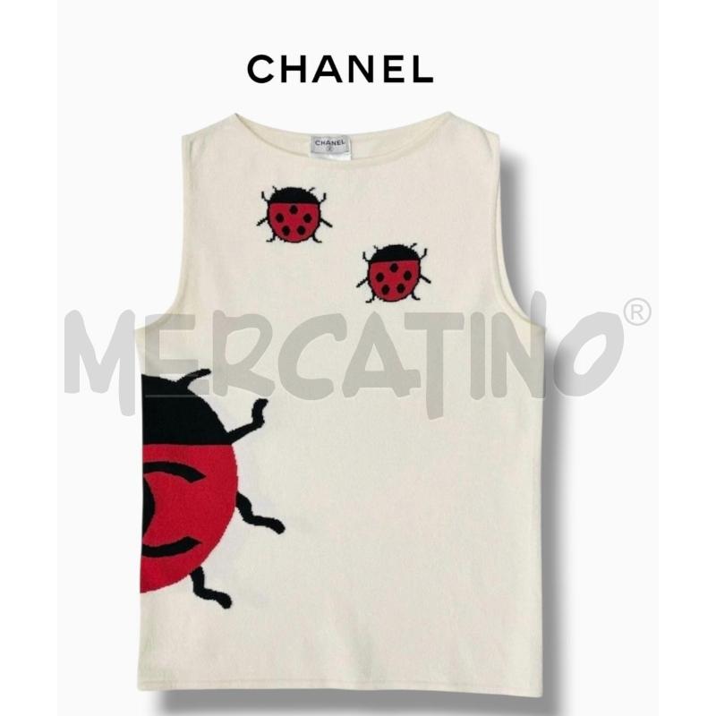 CANOTTA CHANEL BIANCA CON COCCINELLE COLLEZIONE 2004  | Mercatino dell'Usato Roma gregorio vii 1